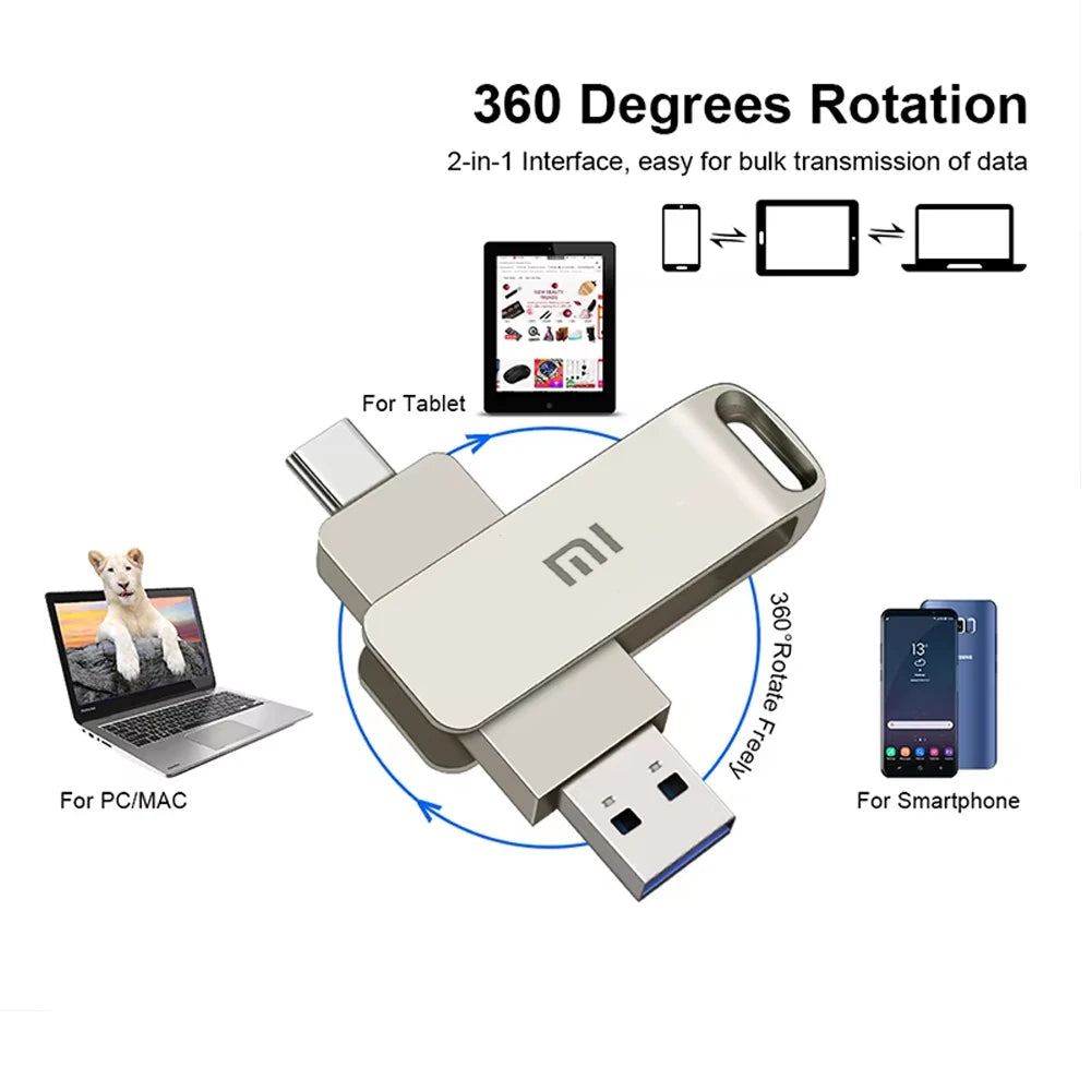 Xiaomi Type C USB Flash Drives 2TB Pendrive USB 3.0 Interface Pen Drive OTC Large Capacity 16TB U Disk Memory Stick For Phone PC