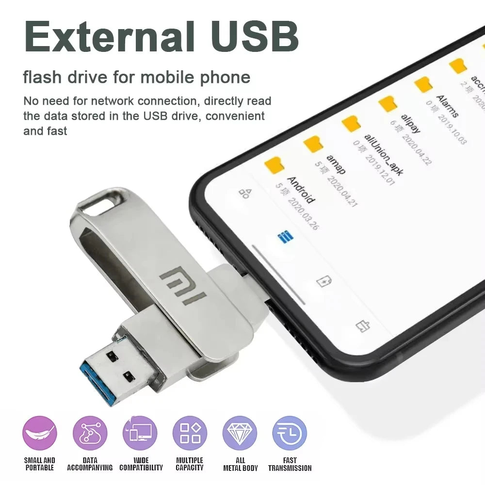 Xiaomi Type C USB Flash Drives 2TB Pendrive USB 3.0 Interface Pen Drive OTC Large Capacity 16TB U Disk Memory Stick For Phone PC