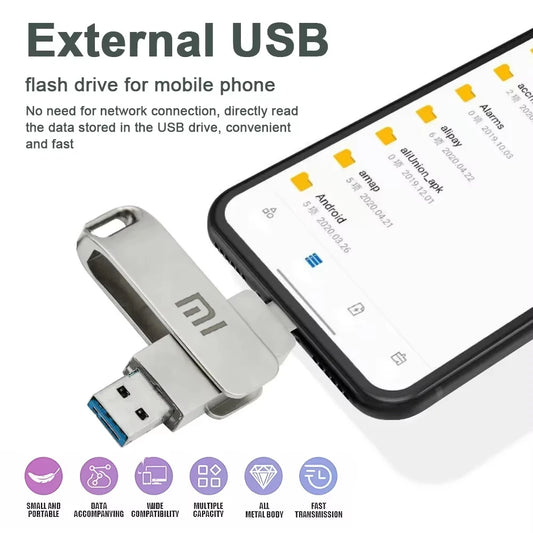 Xiaomi Type C USB Flash Drives 2TB Pendrive USB 3.0 Interface Pen Drive OTC Large Capacity 16TB U Disk Memory Stick For Phone PC